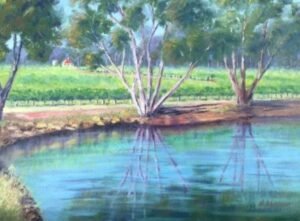 Vineyard Reflections, Margaret River Painting - Plein Air Paintings