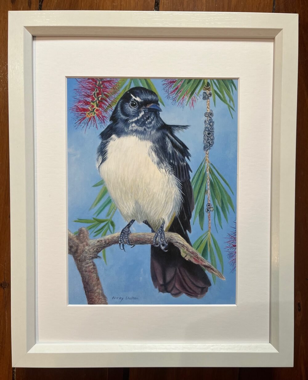 Spirit Bird - Matboard Print in White Frame