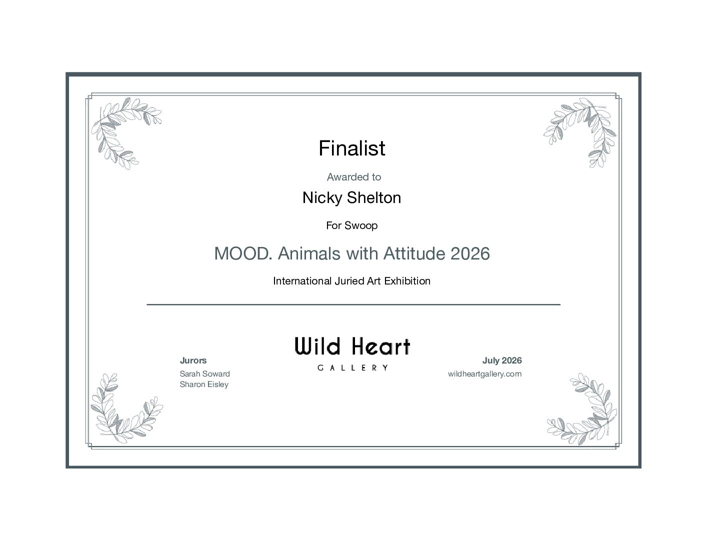 "Swoop" Finalist Wildheart Gallery 2026.p-MOOD Finalist 2026